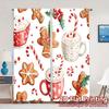 2pcs,Curtains Christmas Cookies Hot Chocolate Candy Modern Curtain Modern Polyester Curtains Decorations For Home Use for