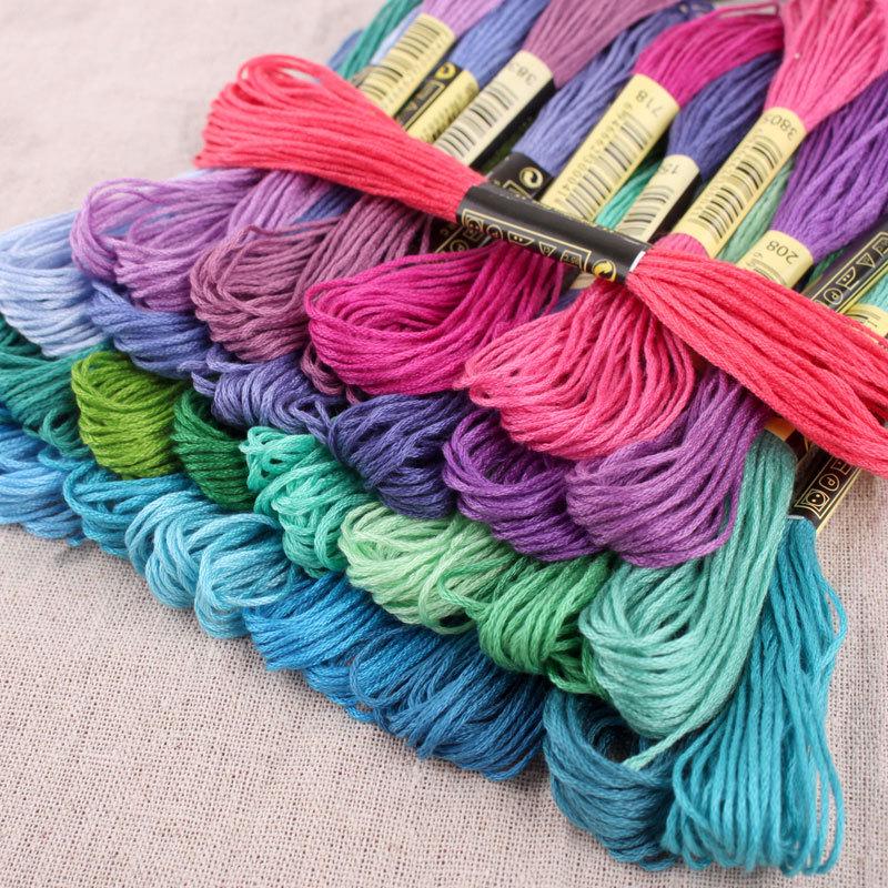 100-Color Handmade Embroidery Cotton Thread Set - Six-Strand Cross Stitch, Coarse Insole, Silk Thread