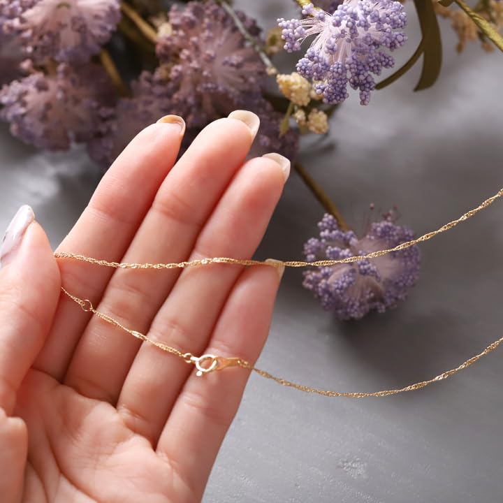 18K Necklace Chain K18 Necklace 18K Chain Only 18K Screw 40cmAJ38cm Women's 1.2mm