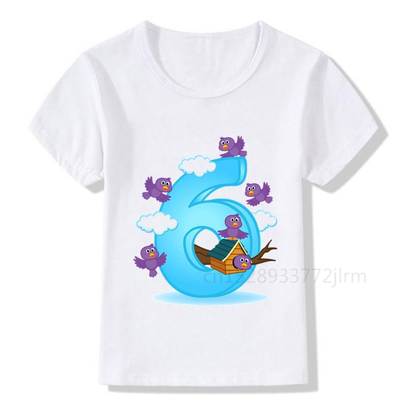 Детская милая футболка с принтом цифр на день рождения для мальчиков и девочек 1–9 лет, детская футболка с изображением животных на день рождения для мальчиков и девочек, забавная подарочная футболка, подарок