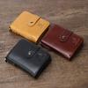 Anti-theft Brushed Genuine Leather Wallet with Multiple Slots and Detachable, Short Vertical Men's Wallet Bag