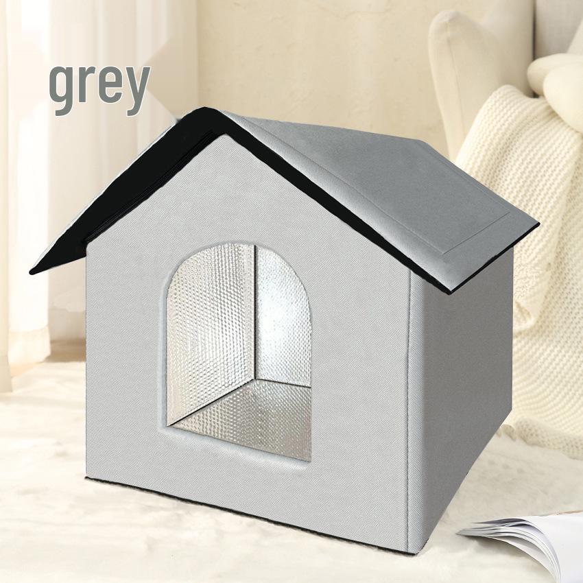 Водонепроницаемая уличная кровать для кошек и собак - Домик для бездомной кошки, Холодостойкий и теплый, Ткань Оксфорд, Универсальное гнездо для питомца на четыре сезона.