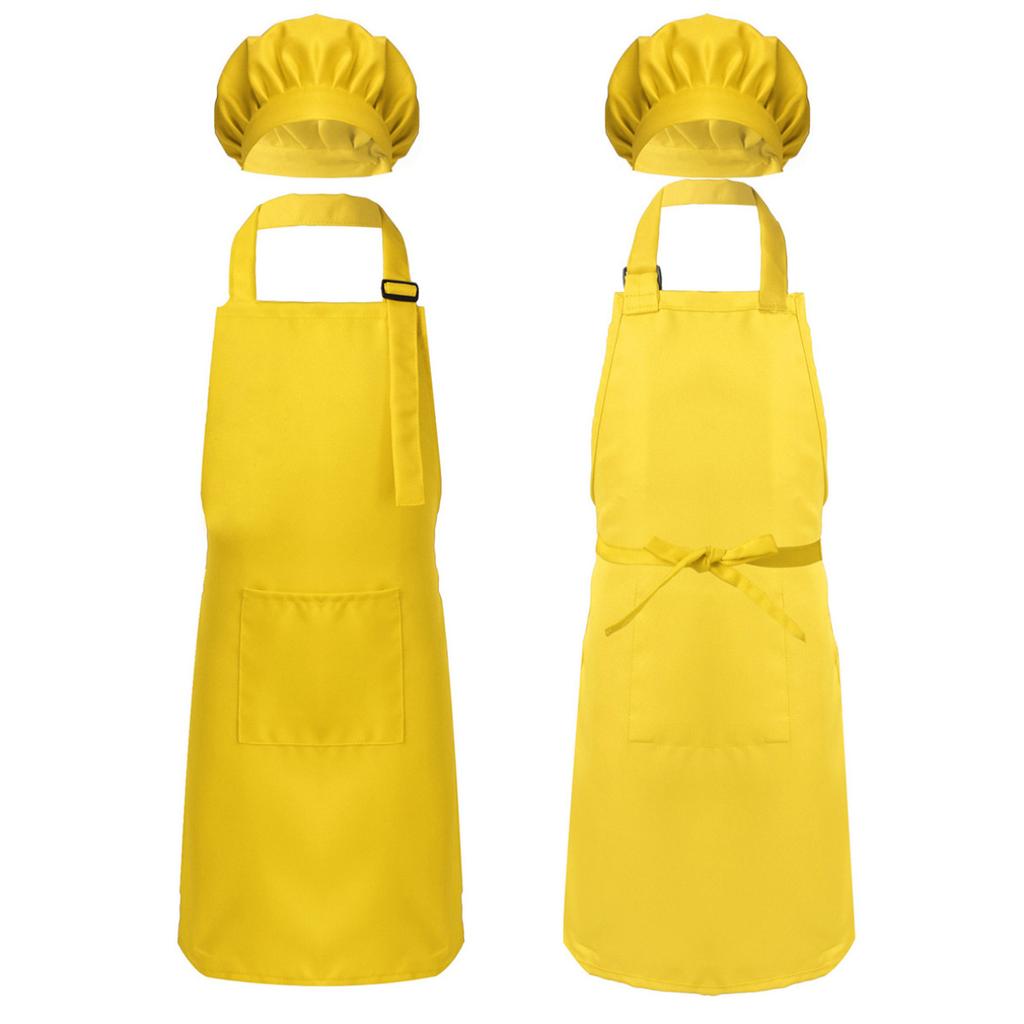 Детский комплект фартуков с шляпой шеф-повара для мальчиков и девочек, детский кухонный нагрудник, фартуки для кухни, выпечки, тренировочная одежда, костюм