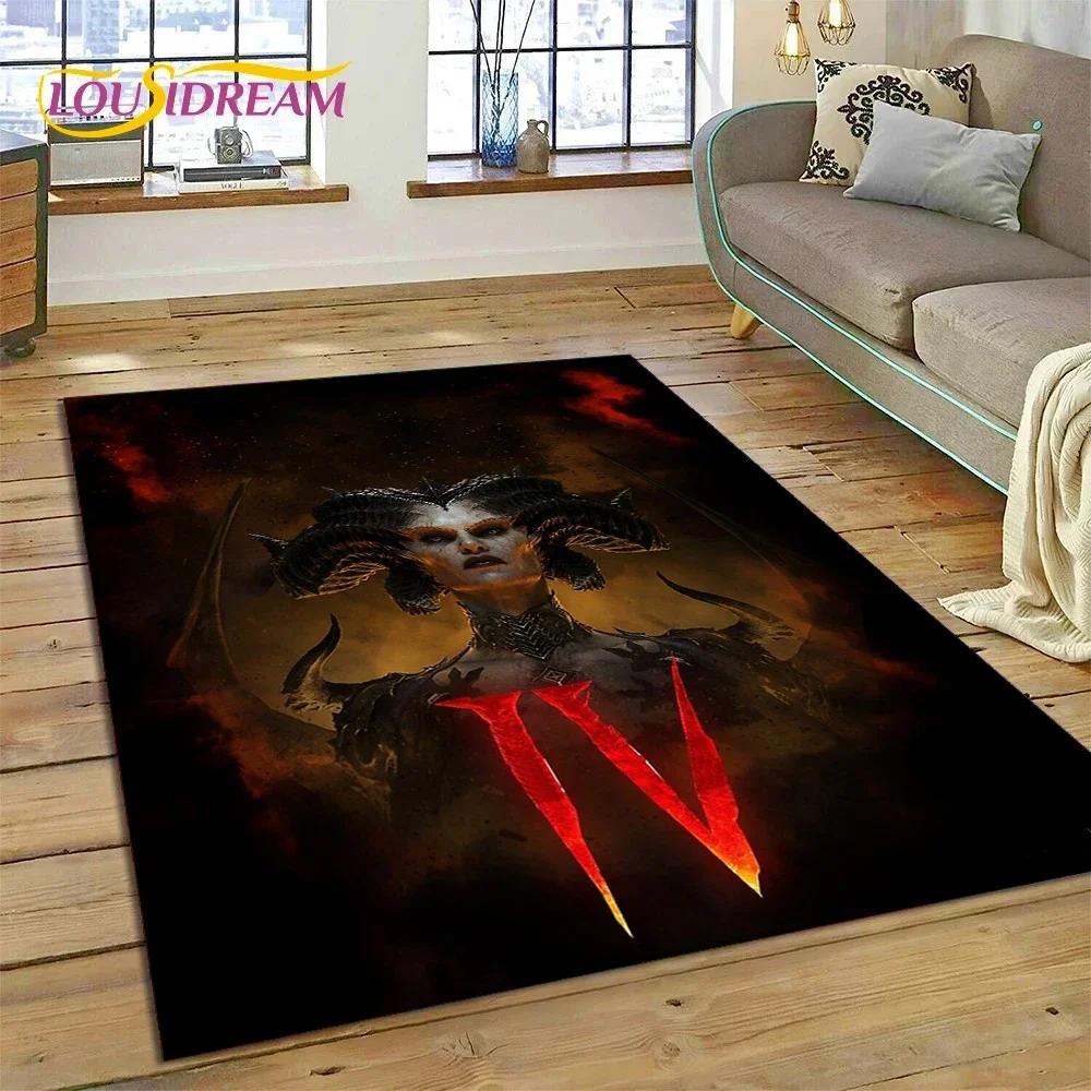 Ковер-ковер для геймеров в стиле ретро 3D Diablo для спальни, гостиной, дома, для украшения дивана, большой декоративный коврик для пола для детских игр, подарок