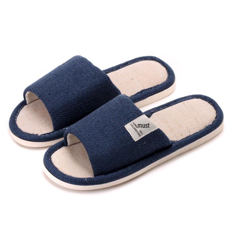 Женские льняные тапочки для дома с противоскользящим покрытием, бесплатная доставка, круглогодичные дезодорирующие тапочки для пар