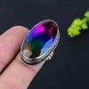Bi-Color Tourmaline Gemstone 925 Sterling Silver Gift Jewelry Ring Size 6