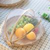 Bamboo Dustpan with Retractable Mesh Cover Hand-Woven Food Serving Tent Basket Bread Fruit Basket Kitchen Tool