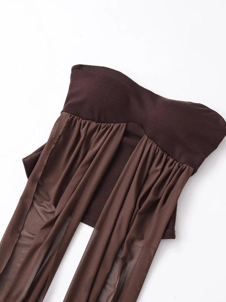 Новое поступление Весна 2026: Сексуальный сетчатый кроп-топ с вырезом на шее для женщин