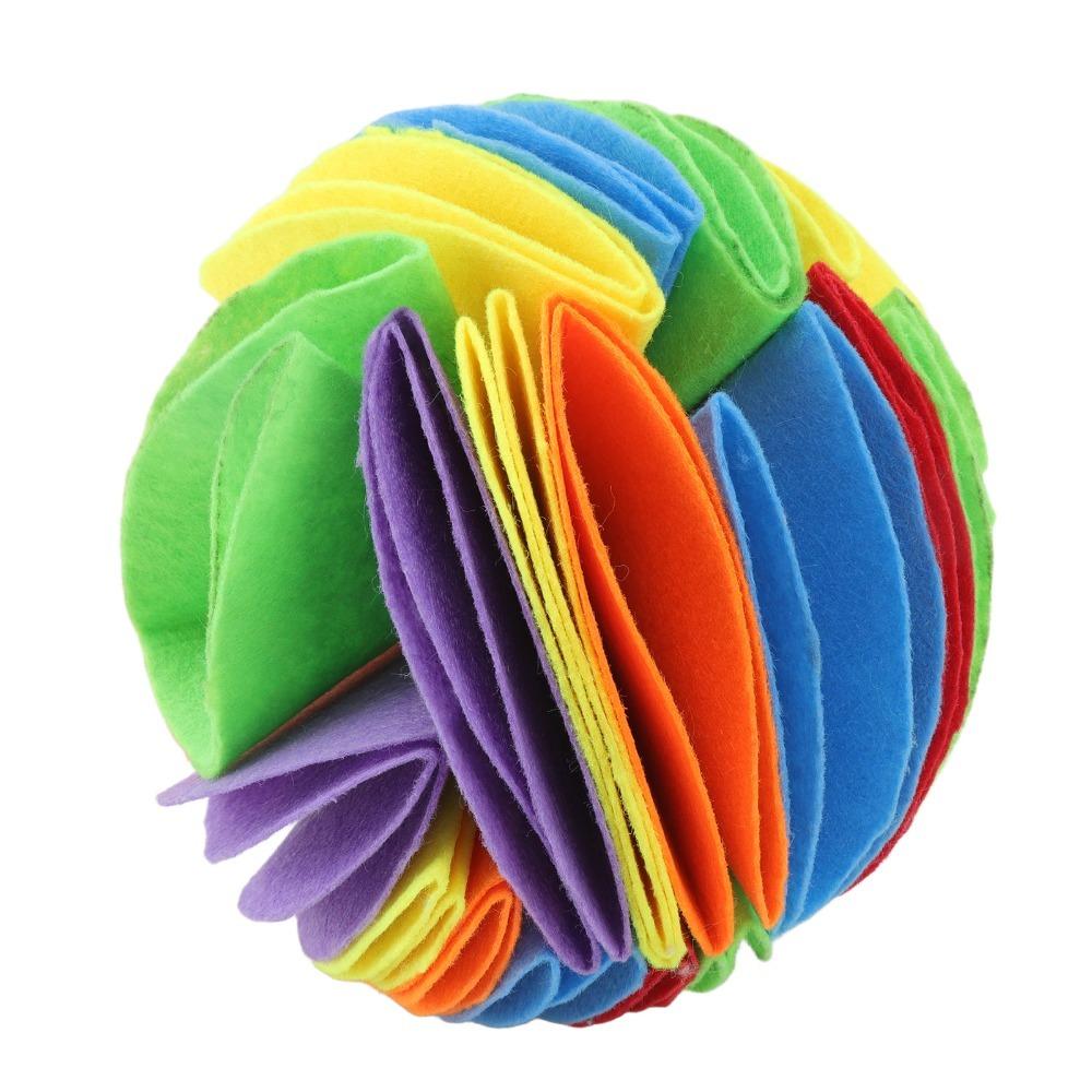 Round Spherical Snuffle Ball Plush Fleece Pet Puzzle Ball Enrichment Ball  Indoor Daily Play