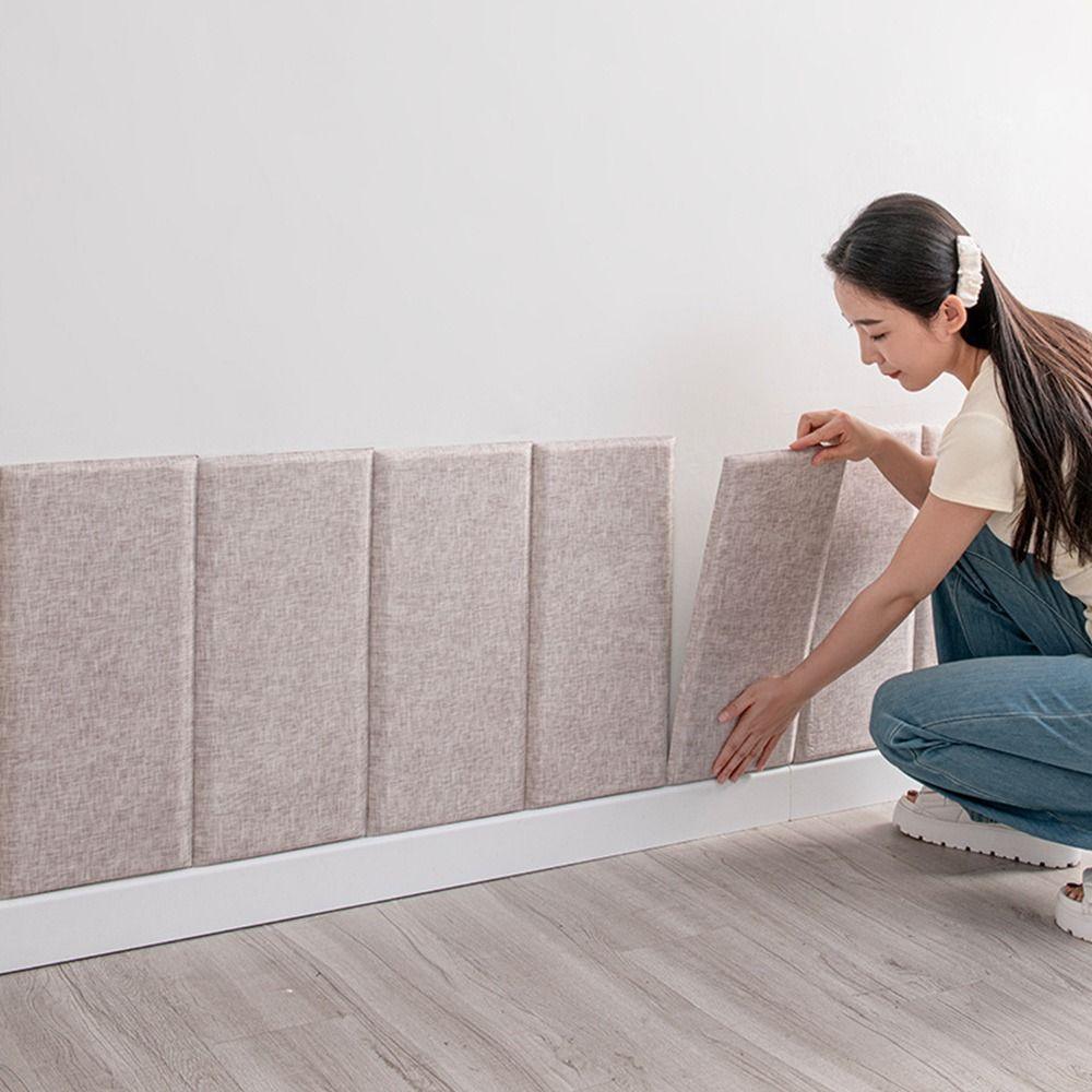 Утолщенный татами, самоклеящийся настенный коврик, мягкая основа, декор стены гостиной, гостиная