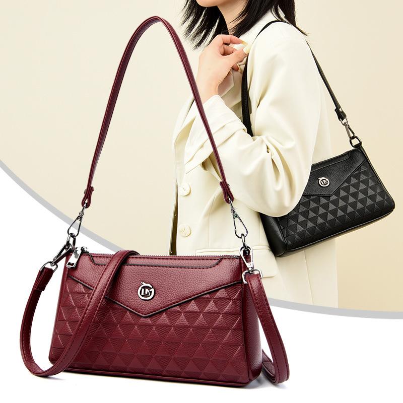 High-End Xiaoxiangfeng Single Shoulder Underarm Small Women'S Bag Rhombus Multi-Layer Messenger Bag