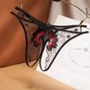 Taste Sexy Temptation Women's G-String Transparent Mesh Embroidery Thong Open File Free Off Low Waist T Pants G-String
