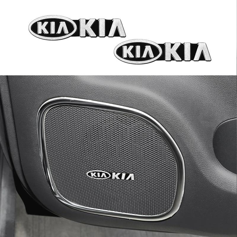 2/4pcs For Kia Rio Ceed Sportage Cerato Soul Sorento Picanto Optima 3D Aluminum Speaker Stereo Speaker Badge Emblem Sticker UD6