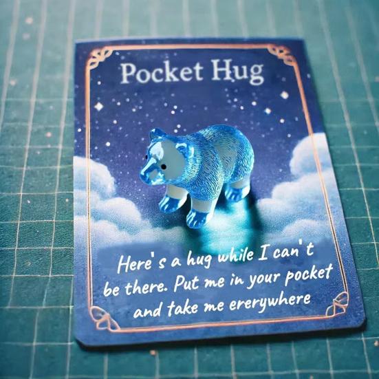 Pocket Hug Turtle Emotional Support Animal with Pocket Hug Card Positive Mini Penguin Elephant Gift for Friends Kids Coworkers