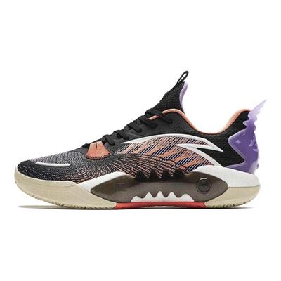 Баскетбольные кроссовки Crazy Tide 5 Team Shock Absorbing, износостойкие, низкие, мужские, черные, фиолетовые, 112411606-1