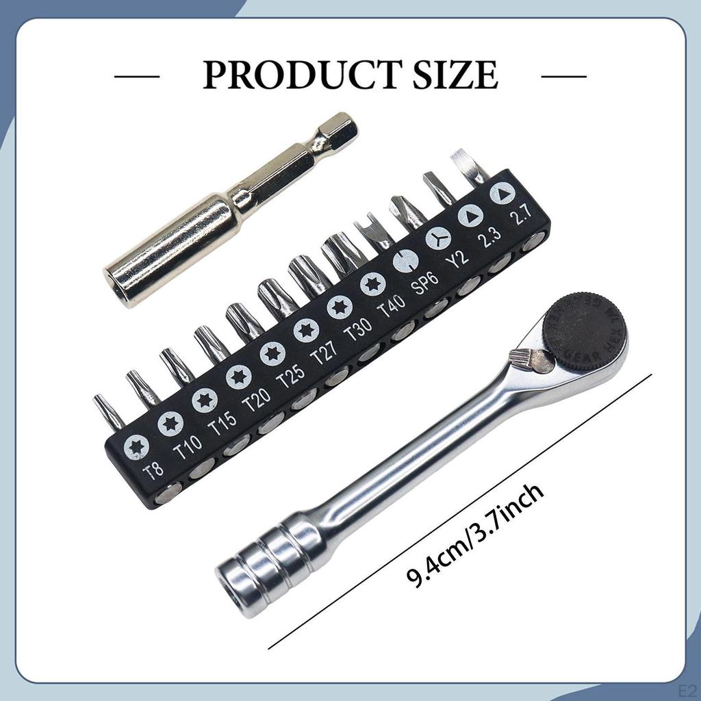 Mini Ratchet Screwdriver 1/4 Inch Offset Reversible Low Profile Household Small