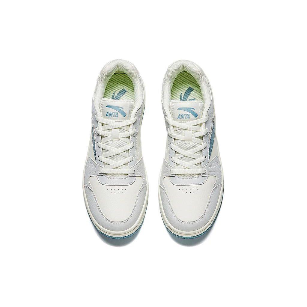 Anta Little Inspiration Non-Slip Wear-Resistant Lightweight Low-Top Skate Shoes Women Skate Shoes White Blue 922518068F-12