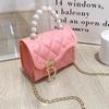 Women's Bag New Trend Fashion Lingge Embossed Chain Mini Jelly Small Square Bag Versatile Pearl Handbag Ladies Hand Bags