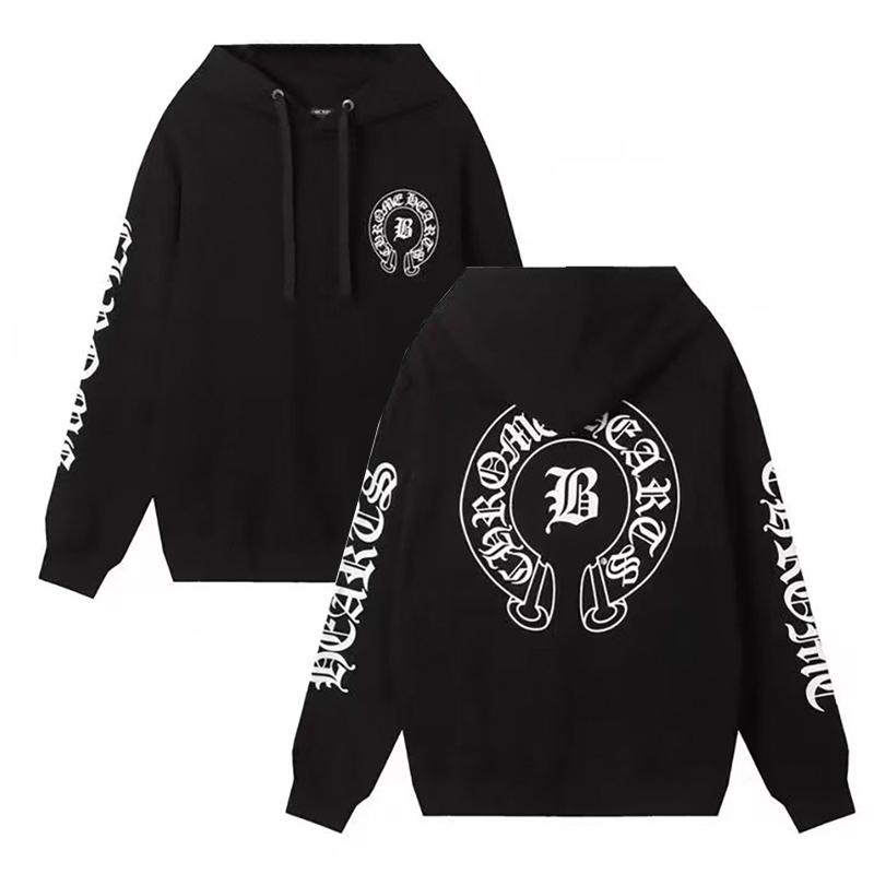 850 CHROME HEARTS Autumn and Winter New Plus Size Classic Style Logo Hooded Sweatshirt, Suitable for Couples to Wear