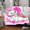 Pink Rose Kitty Flannel Blanket Super Soft Warm Cozy Blanket For Sofa Bed Office Travel Allseason Home Decor Gift