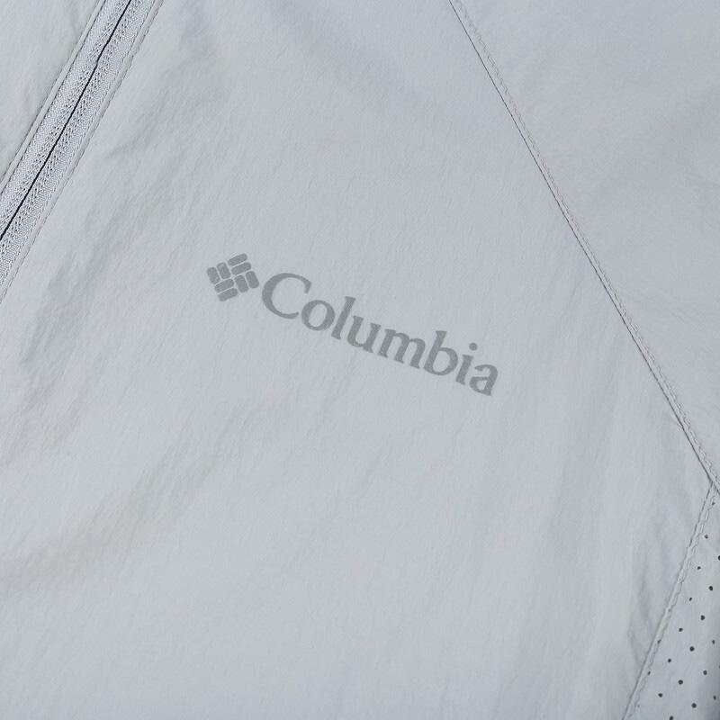 Columbia SS22 Уличная однотонная куртка с капюшоном, логотипом, легкая, дышащая, пылезащитная, защита от солнца, мужские куртки, светло-серый WE1304-039