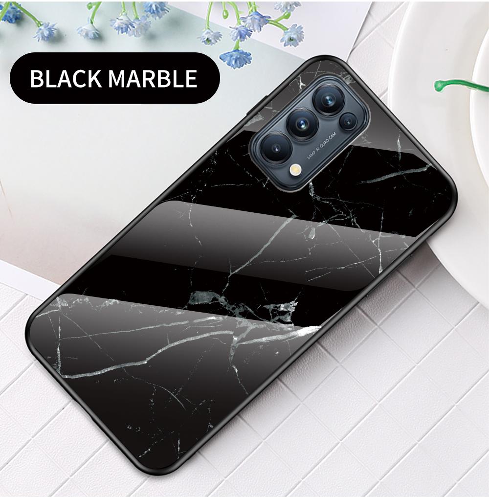 Чехол для OPPO Reno 4 2 3 4 5 ZF Lite Find 2 F11 Pro F7, чехол из мраморного закаленного стекла, задняя крышка