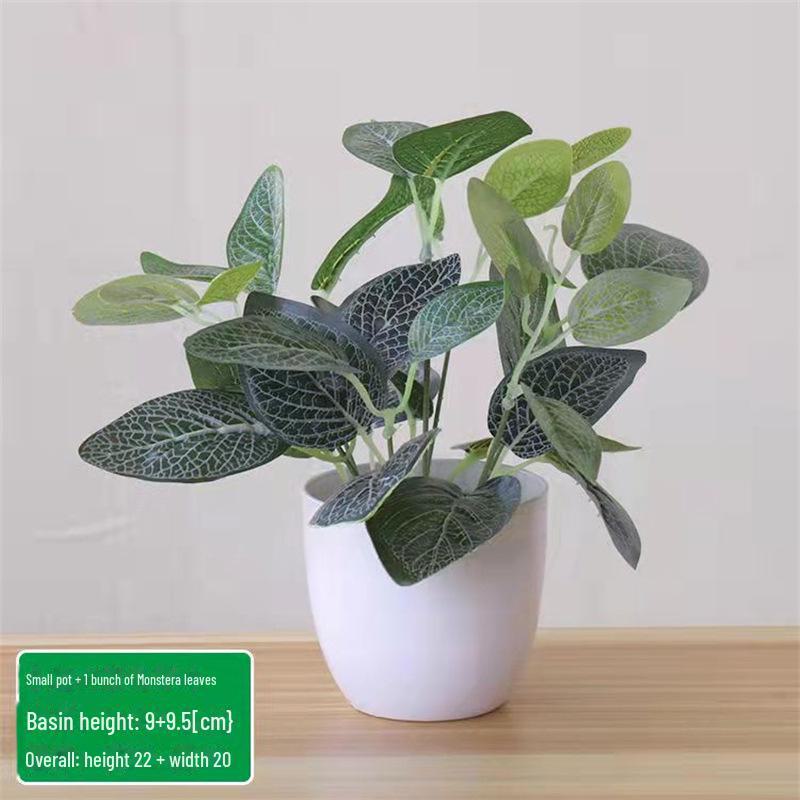 Декоративный набор небольших искусственных цветов в горшках для декора дома и гостиной