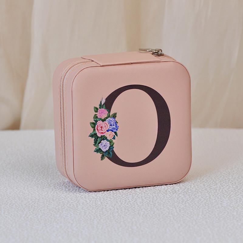 1PC Jewelry Boxes for Wedding Party Black Alphabet Personalized Pink Gift Box Jewellery Holder Jewelry Organizer Case