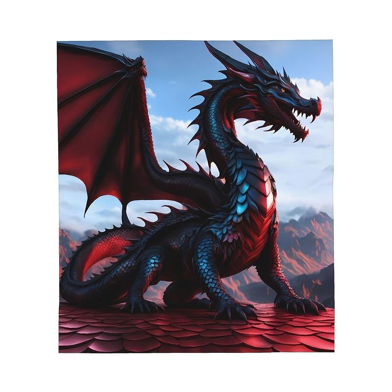 Фланелевое одеяло с тематикой черного дракона, машинная стирка, все сезоны, подходит для спальни, автомобиля, улицы, дивана, путешествий, офиса, кемпинга, подарок