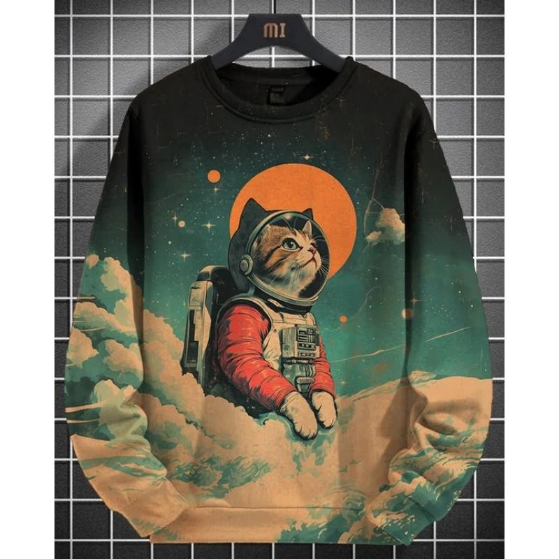 Ladies' Christmas Dwarf Print Hoodie - Casual Pullover Hoodie, Long Sleeve, 100% Polyester Knitted Fabric