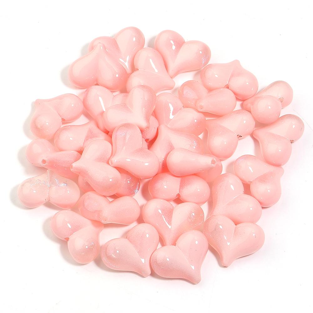 5pcs/lot Colorful Glitter Heart Shape Beads Big Hole Loose Spacer Acrylic Beads For DIY Charms Bracelet Phone Chains Accessories