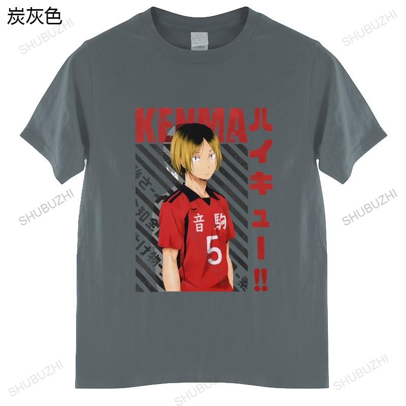 Мужская футболка Haikyuu Мультяшный бренд Короткий рукав Смешная японская аниме Уличная одежда Харадзюку Кенма Графическая футболка Одежда