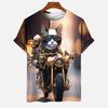 Unisex T-Shirts Cat Graphic T-Shirt 3D Animal Print Short Sleeve Tops Summer Tees Streetwear Oversized Loose Men's Clothing 6XL