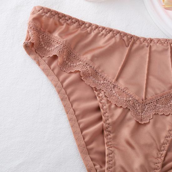 Женские трусы Yousheng с низкой талией, бесшовные, с цветочным кружевом, шелковистые, эластичные, повседневные, для медового месяца, брачной ночи, стринги