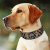 Крутой ошейник для собак с шипами в стиле панк, кожаный ошейник с черепами для крупных пород золотистого ретривера, хаски, бордер-колли