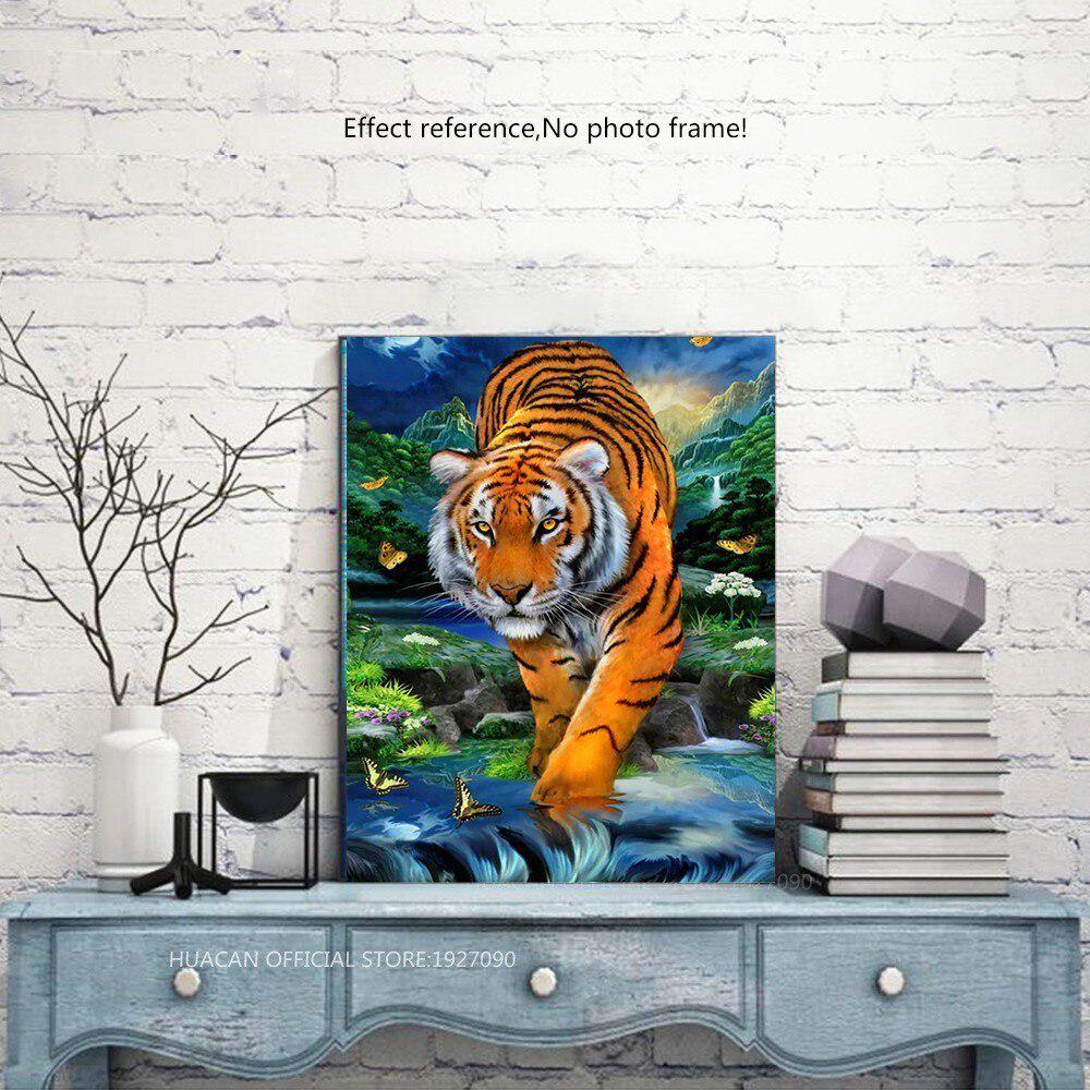 5d Алмазная картина Полный дрель Круглый тигр Алмазная вышивка Животные Алмаз