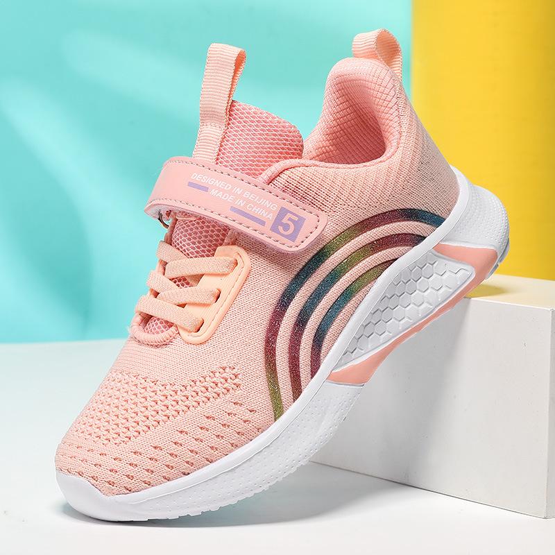 Весенне-осенние кроссовки для девочек-одноклассниц, дышащая обувь из двойной сетки, легкая корейская версия, кроссовки для бега для девочек, обувь для среднего и старшего возраста