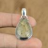 Natural Golden Rutile Gemstone Jewelry 925 Sterling Silver Pendant For Girls
