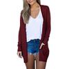 Womens Open Front Fly Away Cardigan Sweater Long Sleeve Plus Pockets Loose Drape