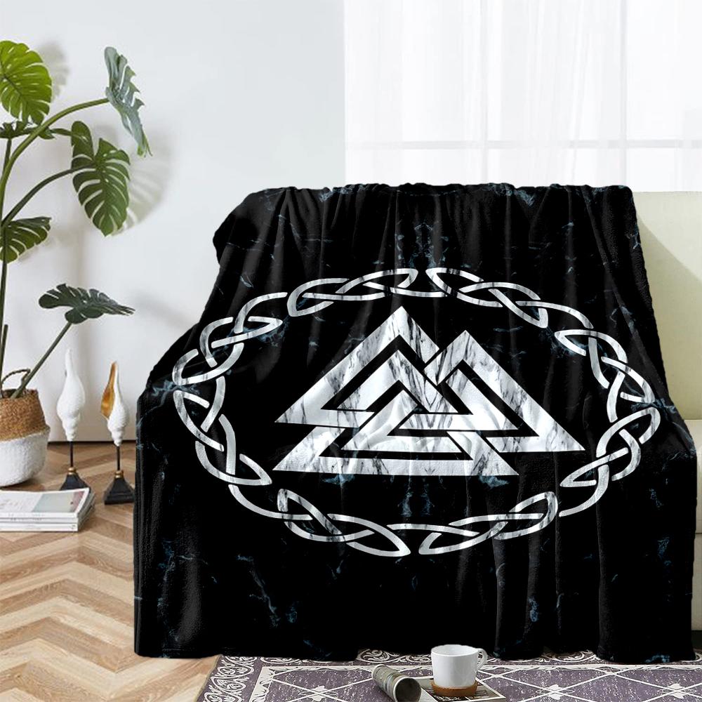 Viking Theme Printed Blanket - Perfect for Couch, Bed, Travel & Outdoor Use | Machine Washable, Cozy & Durable.