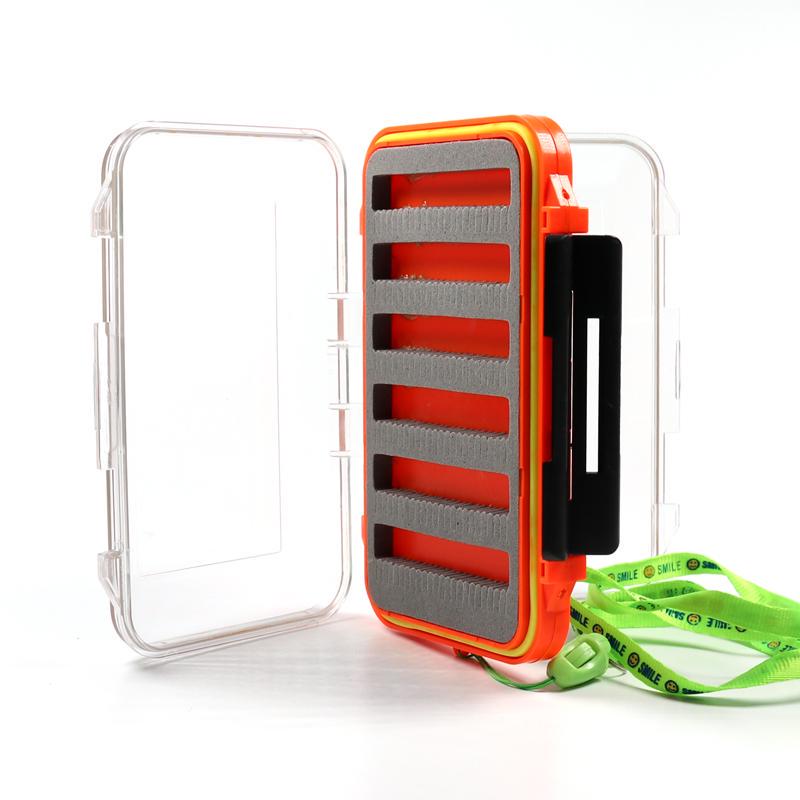 1PCS 2 Layer Fly Fishing Pocket Box Waterproof Case for Nymph Dry Wet Flies Trout Carp Salmon Fishing Fly Box S L