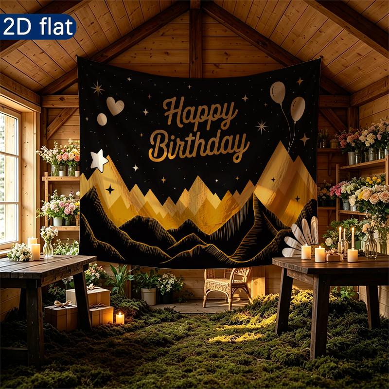 Party Backdrop Happy Birthday Birthday Balloon Black Photo Booth Background Front Door Decor