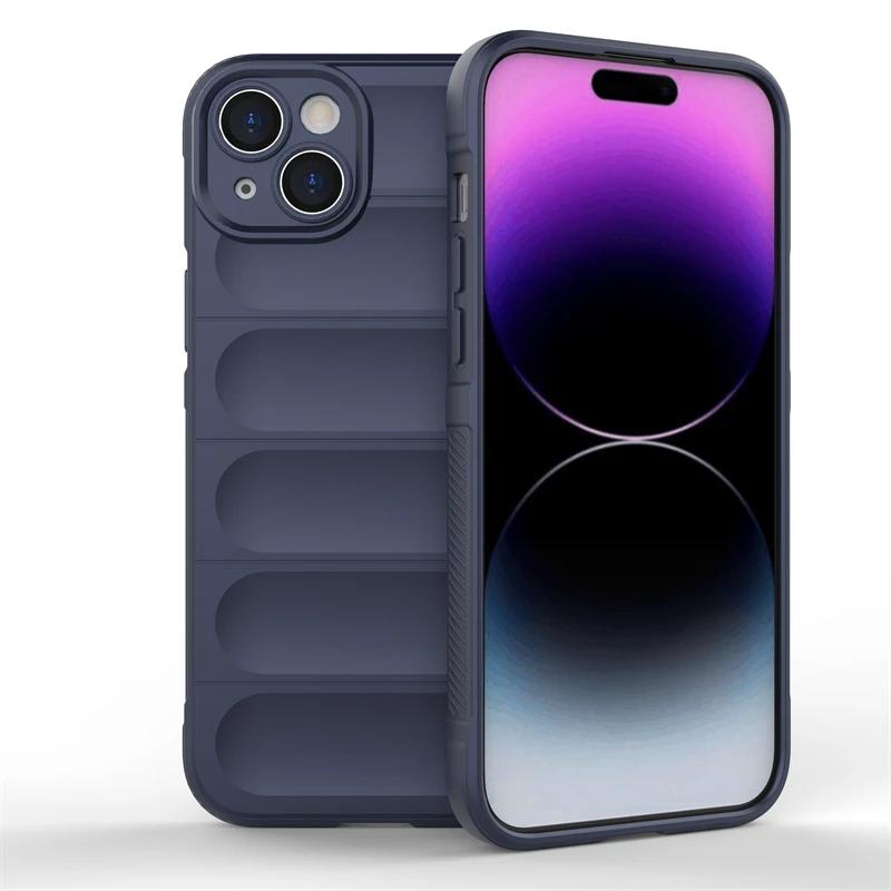 Чехол для iPhone 6 6s 7 8 14 15 Plus Задняя крышка Чехол Ударопрочные Бронированные Чехлы для телефона Жидкий силикон Противоударный Funda Coque