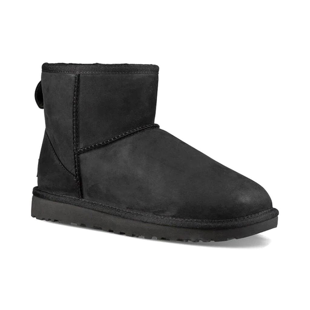 UGG Классические Мини Кожаные Снегоступы Черные Женские 1016558-BLK