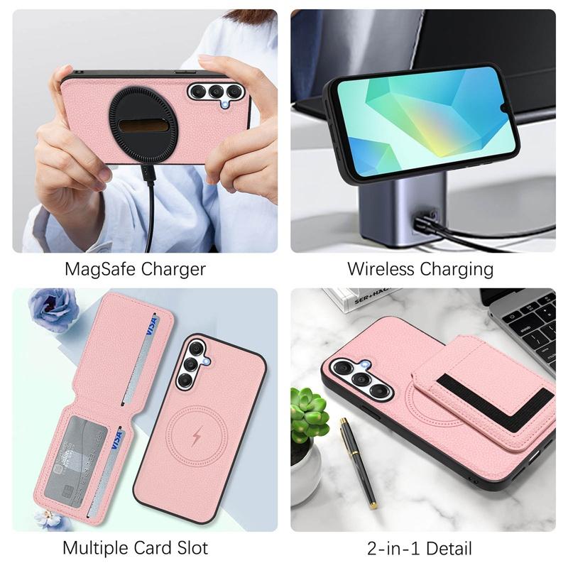 Для Samsung Galaxy M34 F34 M54 F54 M14 A04 A14 A24 A34 A54 A04S A13 A23 A33 A53 A32 A12 M12 F12 4G 5G Чехол-крышка Магнитные держатели Беспроводная зарядка