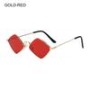 Trendy Small Metal UV Protection Film Men's Shades Sun Glasses Women's Sunglasses Diamond Shape