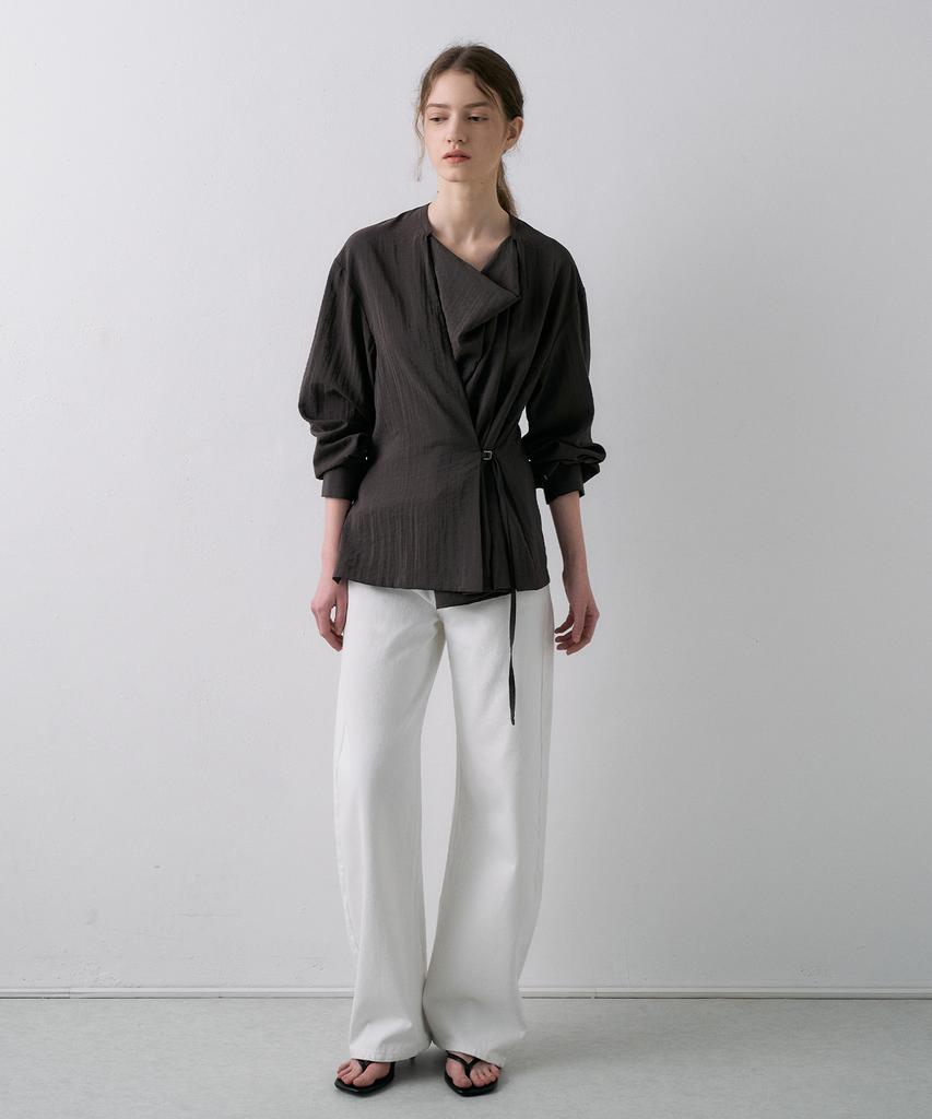 LAMEREI Drape Belted Shirt[Lmbfspsh318]-3Color