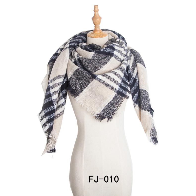 Осень и зима, новая круглая пряжа, утолщенная двусторонняя решетка, квадратный шарф из колючей шерсти, женский платок на шею