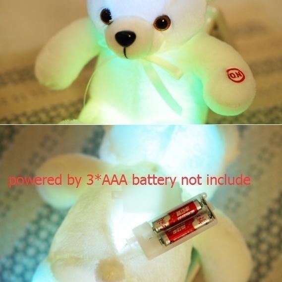 30/50cm Creative Light Up LED Teddy Bear Stuffed Animals Plush Toy Colorful Glowing Teddy Bear Christmas Gift for Kids Pillow Toy