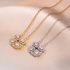 Изысканное и модное ожерелье с магнитной подвеской в виде четырехлистного клевера для женщин, креативные аксессуары, подарок на день рождения для влюбленных